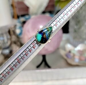 STERLING SILVER 925 Natural CHRYSOCOLLA Gemstone Ring SIZE 7 NWOT